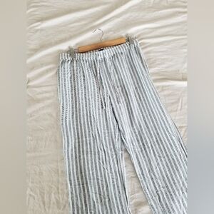 GAP White Striped Pajama Pants